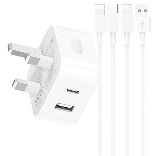 usb c plug adaptor uk，type c plug，usbc plug，20W Fast Charger for iPhone, Dual Port USB C Plug