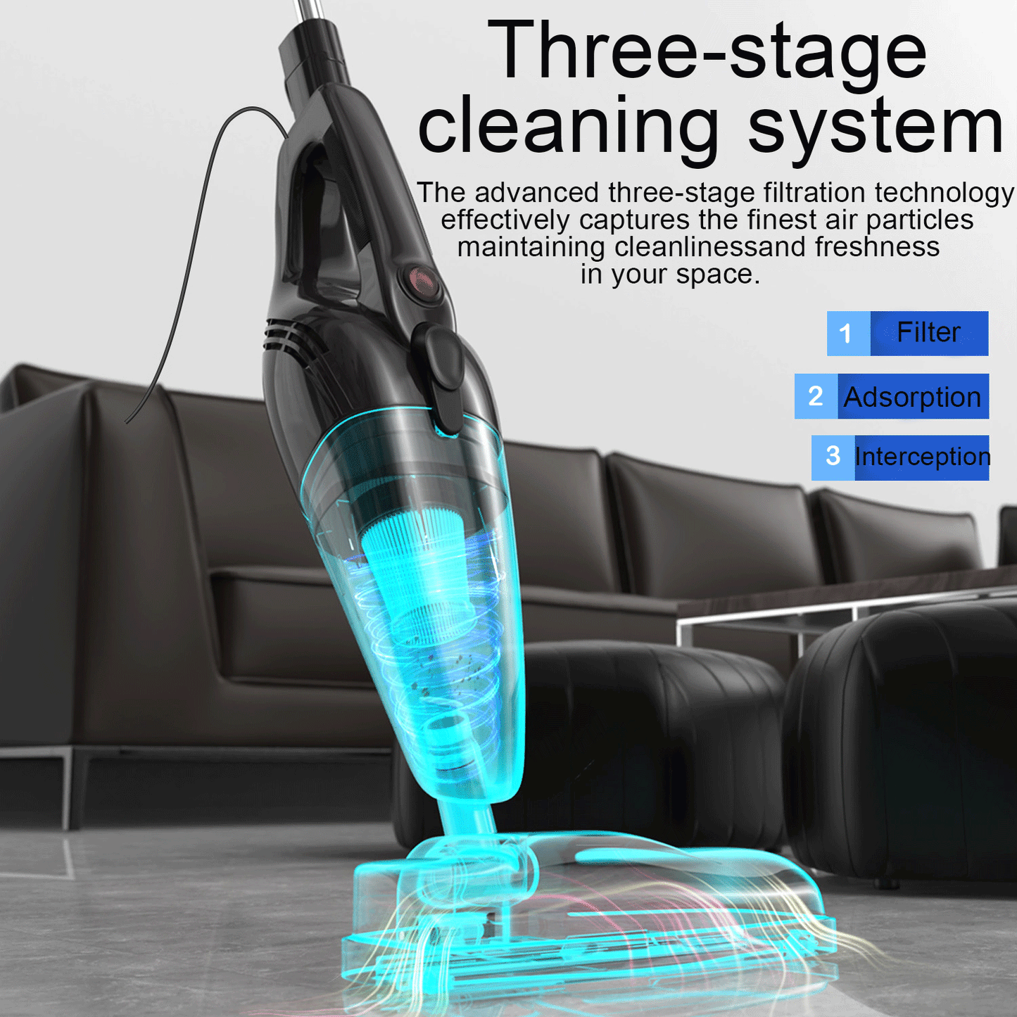 Handheld vacuum cleaner PowerfulCordless Vacuum Cleaner with20000Pa, Deep cleaning, AllergyFriendly, Tangle-Free Brush, Hooverfor All Hard Floors Carpet Pet Hair,thecomponents canbe cleaned