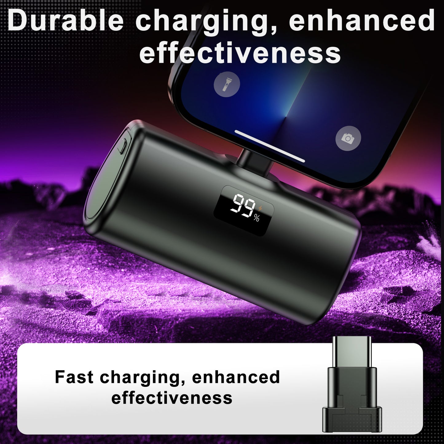 Powerbank 5000 mAh, Mini PortableCharger, small External Battery, Lightand Beautiful, compatible withiPhone 15/15 Pro, Samsung GalaxyA25,Xiaomi Note 13, Women, Men