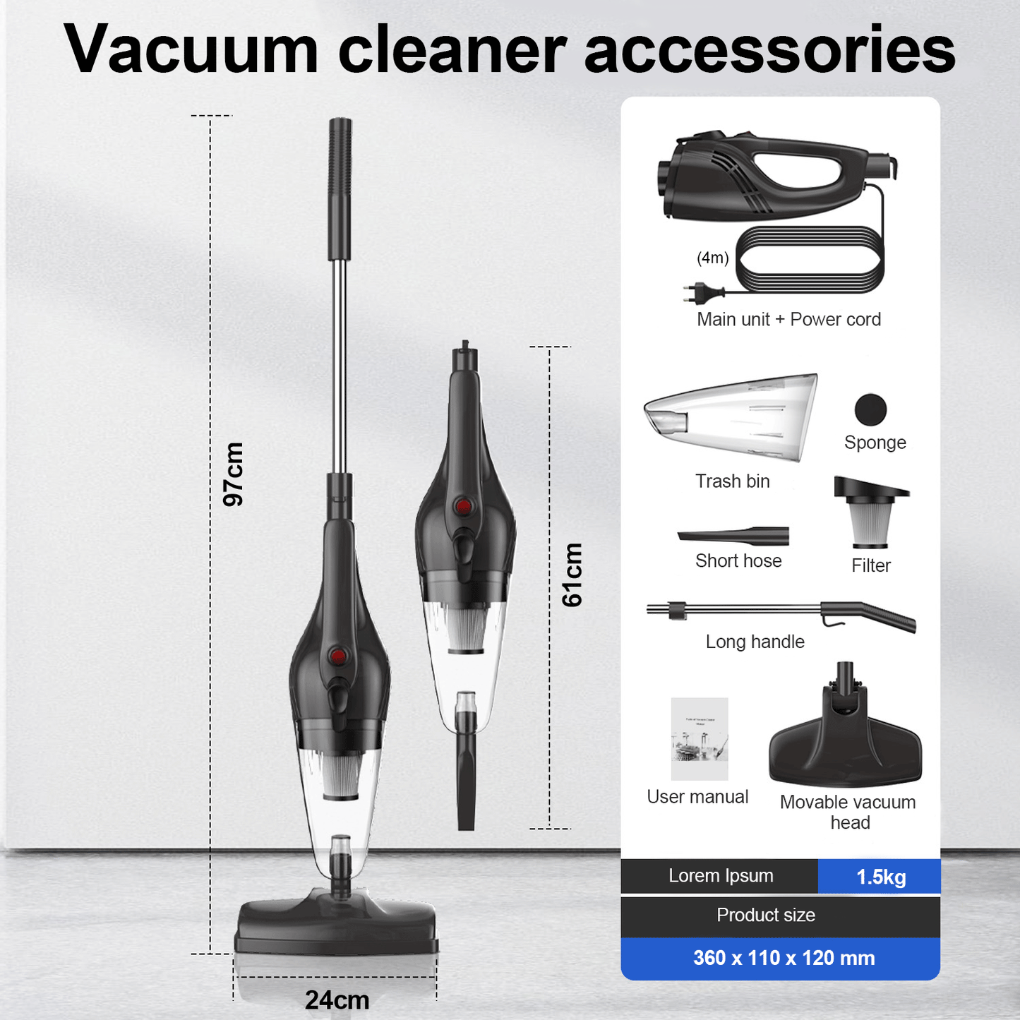 Handheld vacuum cleaner PowerfulCordless Vacuum Cleaner with20000Pa, Deep cleaning, AllergyFriendly, Tangle-Free Brush, Hooverfor All Hard Floors Carpet Pet Hair,thecomponents canbe cleaned